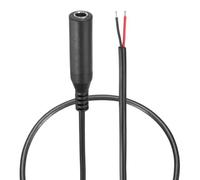 sourcing map 6.35mm Aux Cable Replacement Audio Cable Cord, 1ft N/A Pole Female to Bare Wire Audio Cable, Stereo Sound Audio Cable Cord for Earphones, Smart Phones, Speakers,Black 5 Pcs