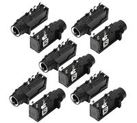 sourcing map 6.35mm Stereo Socket, 4-Pin, PCB Mount, 10Pcs, Black