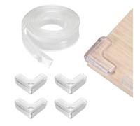 sourcing map 6.5 ft x 1.38 Inch Edge Corner Protector with 4 Corners Protectors for Furniture Table Corner Guard, Cabinet Door Bumper, Clear