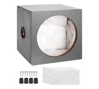 sourcing map 6.5 Inch Ported Wooden Speaker Enclosure, Black White Single Vented Subwoofer Box Car Audio Truck Speaker Box for DIY Home Vehicle Audio Sound Supplies