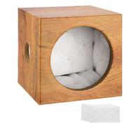 sourcing map 6.5 Inch Ported Wooden Speaker Enclosure, Striped Wood Single Vented Subwoofer Box Car Audio Truck Speaker Boxes for DIY Home Vehicle Audio Custom Sound Supplies