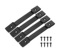 sourcing map 6.5 Inch Speaker Handle Pull Cabinet Grasp Strap Style Spring Steel Handle with Screw Black 4Pcs