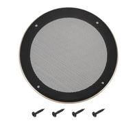 sourcing map 6.5" Speaker Grill Mesh Cover, Metal Speaker Cover Subwoofer Mesh Grill Guard Protector with Gold ABS Plastic Frame for Car Audio Accessories with 4 Screws, Black