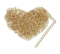 sourcing map 6.56 Feet/2 Meter Stainless Steel Curb Chain, 4x3x0.6mm Cuban Link Chain, Twisted Links Cross Cable Chains for DIY Jewelry Making Supplies, Gold