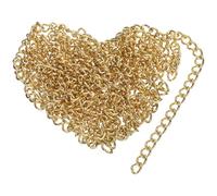 sourcing map 6.56 Feet/2 Meter Stainless Steel Curb Chain, 6x4.5x1mm Cuban Link Chain, Twisted Links Cross Cable Chains for DIY Jewelry Making Supplies, Gold