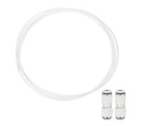 sourcing map 6.56ft PTFE Tubing Hose, 3mm ID x 4 mm OD Insulating 3D Printer Hose Ultra-Smooth with Pneumatic Fittings for 3D Printer Conveying Tubing, White