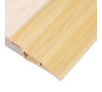 sourcing map 6.56Ft x 2.8" x 0.91" Floor Transition Strip, Self Adhesive Carpet Edge Strip, Vinyl Gap Cover, Laminate Edge Trim for Uneven Surfaces from 11/16" to 13/16", Natural Wood Grain