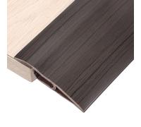 sourcing map 6.56Ft x 2.8" x 0.91" Floor Transition Strip, Self Adhesive Carpet Edge Strip, Vinyl Gap Cover, Laminate Edge Trim for Uneven Surfaces from 11/16" to 13/16", Dark Brown Wood Grain