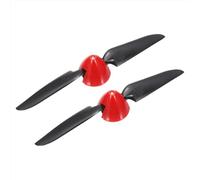sourcing map 6.5x4 Inch RC Plane Propeller, RC Folding Propellers Spinner Size D30.5xH25mm 2.3mm Motor Shaft Dia 2-Vane with Nylon Plastic Spinner for Airplane Helicopter(Black Red, Pack of 2)