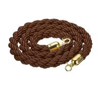 sourcing map 6.6 Ft/2 m Twisted Stanchion Rope Barrier Rope with Hooks Coffee Golden