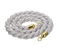 sourcing map 6.6 Ft/2 m Twisted Stanchion Rope Barrier Rope with Hooks White Golden