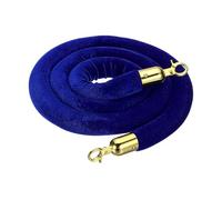 sourcing map 6.6 Ft/2 m Velvet Stanchion Rope Barrier Rope with Hooks Blue Golden