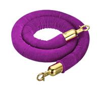 sourcing map 6.6 Ft/2 m Velvet Stanchion Rope Barrier Rope with Hooks Purple Golden