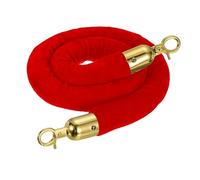 sourcing map 6.6 Ft/2 m Velvet Stanchion Rope Barrier Rope with Hooks Red Golden