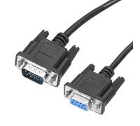 sourcing map 6.6 ft DB9 RS232 Serial Cable Male to Female Null Modem Cord 2-3 Crossover Extension Cable for Data Communication, Black