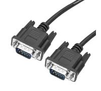 sourcing map 6.6 ft DB9 RS232 Serial Cable, Straight Through RS-232 Male to Male 9 Pin Extension Cable for Data Communication, Black