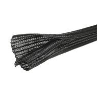 sourcing map 6.6ft - 3/4 Inch Expandable Braided Cable Sleeving, PET Cable Management Wire Sleeve Cord Protector, Wire Wrap Loom Tube for TV Computer Office Home Devices, Black
