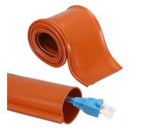 sourcing map 6.6ft Cable Management Sleeve, 2 Inch ID Flexible Cord Wires Hider Cover Insulation Snap-fit Protector for Substation, High-voltage Electrical Networks, Red