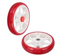 sourcing map 6.7 Inch Dia Shopping Cart Wheels Replacement 2 Pcs Heavy PU Universal Trolley Wheel Repair for Grocery Carts Supermarket Garbage Trash Can, Red