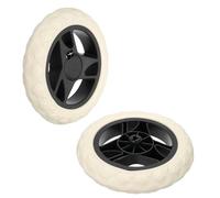 sourcing map 6.7 Inch Dia Shopping Cart Wheels Replacement 2 Pcs Heavy Rubber Foaming Trolley Wheel Repair for Grocery Carts Supermarket Garbage Trash Can, Black/White