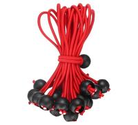 sourcing map 6" Balls Bungee Cords, 20 Pcs Bungee Cords with Balls Elastic Tarp Tie Downs for Tents, Camping, Tarp, Posters, Expander Loops, Tarpaulin Holders, Tarpaulin Rubber (Red/Black)