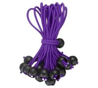 sourcing map 6" Balls Bungee Cords, 30 Pcs Bungee Cords with Balls Elastic Tarp Tie Downs for Tents, Camping, Tarp, Posters, Expander Loops, Tarpaulin Holders, Tarpaulin Rubber (Purple/Black)