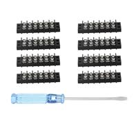 sourcing map 6 Circuits Screw Terminal Blocks, 300V 20A 9.5mm Pitch 6 Positions Dual Rows Terminal Strip with Flat Head Screwdriver for Electrical Wire Connecting, Pack of 8