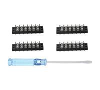 sourcing map 6 Circuits Screw Terminal Blocks, 300V 20A 9.5mm Pitch 6 Positions Dual Rows Terminal Strip with Flat Head Screwdriver for Electrical Wire Connecting, Pack of 4