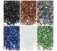 sourcing map 6 Colors Crushed Glass Chips, 1-3mm Irregular Glitter Metallic Glass Broken Glasses Pieces with Laser Bag for Craft DIY Vase Epoxy Halloween Decoration 31g, Multicolored