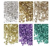 sourcing map 6 Colors Crushed Glass Chips, 1-4mm Irregular Glitter Metallic Glass for Craft DIY Jewelry Filler Epoxy Resin Decoration 28g Gold Tone Color Series
