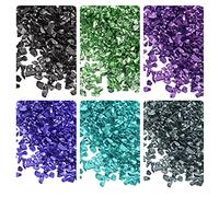 sourcing map 6 Colors Crushed Glass Chips, 1-4mm Irregular Glitter Metallic Glass for Craft DIY Jewelry Vase Filler Epoxy Resin Decoration 28g Green Color Series