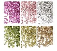 sourcing map 6 Colors Crushed Glass Chips, 1-4mm Irregular Glitter Metallic Glass for Craft DIY Vase Filler Epoxy Resin Decoration 28g Metallic Bright Color Series