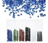 sourcing map 6 Colors Crushed Glass Glitters 2-4mm Irregular Chips Sequins Metallic Chunky Glitters Stones for Resin Art, Nail Craft (Blue/Green/Gold/Black/Transparent/Gradient AB, 1.06oz/30g)