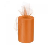 sourcing map 6 Inch 100 Yards Tulle Ribbon Rolls Pastel Netting Fabric Net Cloth for Gift Wrapping Christmas Wedding DIY Crafts, Orange