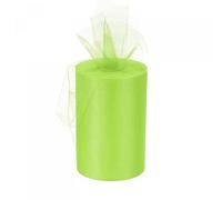 sourcing map 6 Inch 100 Yards Tulle Ribbon Rolls Pastel Netting Fabric Net Cloth for Gift Wrapping Christmas Wedding DIY Crafts, Green