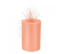 sourcing map 6 Inch 100 Yards Tulle Ribbon Rolls Pastel Netting Fabric Net Cloth for Gift Wrapping Christmas Wedding DIY Crafts, Light Orange