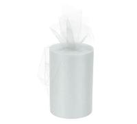 sourcing map 6 Inch 100 Yards Tulle Ribbon Rolls Pastel Netting Fabric Net Cloth for Gift Wrapping Christmas Wedding DIY Crafts, Silver Grey