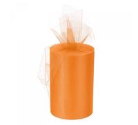 sourcing map 6 Inch 100 Yards Tulle Ribbon Rolls Pastel Netting Fabric Net Cloth for Gift Wrapping Christmas Wedding DIY Crafts, Pale Orange