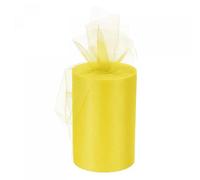 sourcing map 6 Inch 100 Yards Tulle Ribbon Rolls Pastel Netting Fabric Net Cloth for Gift Wrapping Christmas Wedding DIY Crafts, Fluorescent Yellow