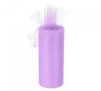 sourcing map 6 Inch 25 Yards Tulle Ribbon Rolls Pastel Netting Fabric Net Cloth for Gift Wrapping Christmas Wedding DIY Crafts, Light Purple Red