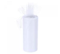 sourcing map 6 Inch 25 Yards Tulle Ribbon Rolls Pastel Netting Fabric Net Cloth for Gift Wrapping Christmas Wedding DIY Crafts, White