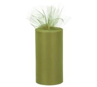 sourcing map 6 inch 50 Yards Tulle Ribbon Rolls Pastel Netting Fabric Net Cloth for Gift Wrapping Christmas Wedding DIY Crafts, Olive Green