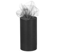 sourcing map 6 inch 50 Yards Tulle Ribbon Rolls Pastel Netting Fabric Net Cloth for Gift Wrapping Christmas Wedding DIY Crafts, Black