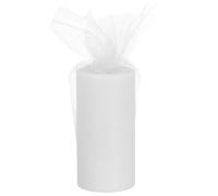 sourcing map 6 inch 50 Yards Tulle Ribbon Rolls Pastel Netting Fabric Net Cloth for Gift Wrapping Christmas Wedding DIY Crafts, White