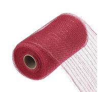 sourcing map 6 Inch Glitter Poly Burlap Mesh for Wreath, Decorative Mesh Fabric Ribbon 10 Yard for Fall Easter Christmas Flower Bow, Burgundy