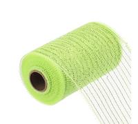 sourcing map 6 Inch Glitter Poly Burlap Mesh for Wreath, Decorative Mesh Fabric Ribbon 10 Yard for Fall Easter Christmas Flower Bow,Light Green