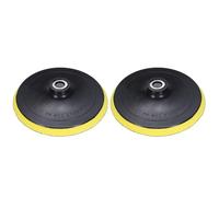 sourcing map 6 Inch Hook and Loop Backing Sanding Pads with M14 Thread for Diamond Sanding Finishing Polishing Buffing Pads, Yellow and Black 2pcs