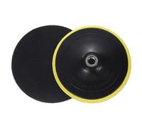 sourcing map 6 Inch Hook and Loop Backing Sanding Pads with M14 Thread for Diamond Sanding Finishing Polishing Buffing Pads, Yellow + Black 2pcs