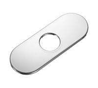 sourcing map 6 Inch Sink Faucet Hole Cover, Stainless Steel Oval Deck Plate Faucet Escutcheon Kitchen Sink Plate for 1 or 3 Holes Kitchen Bathroom Sink, Silver