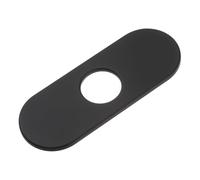 sourcing map 6 Inch Sink Faucet Hole Cover, Stainless Steel Oval Deck Plate Faucet Escutcheon Kitchen Sink Plate for 1 or 3 Holes Kitchen Bathroom Sink, Black